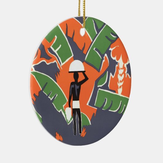  Art Deco Travel, inheems in het Afrikaanse Oerwou Keramisch Ornament (Rechts)