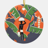  Art Deco Travel, inheems in het Afrikaanse Oerwou Keramisch Ornament (Voorkant)