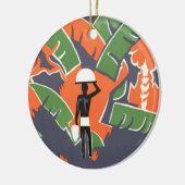  Art Deco Travel, inheems in het Afrikaanse Oerwou Keramisch Ornament (Links)