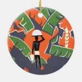  Art Deco Travel, inheems in het Afrikaanse Oerwou Keramisch Ornament (Achterkant)