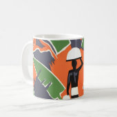  Art Deco Travel, inheems in het Afrikaanse Oerwou Koffiemok (Voorkant links)