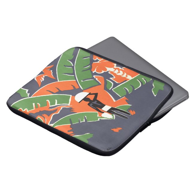  Art Deco Travel, inheems in het Afrikaanse Oerwou Laptop Sleeve (Voorkant top)