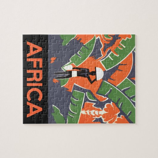  Art Deco Travel, inheems in het Afrikaanse Oerwou Legpuzzel (Horizontaal)