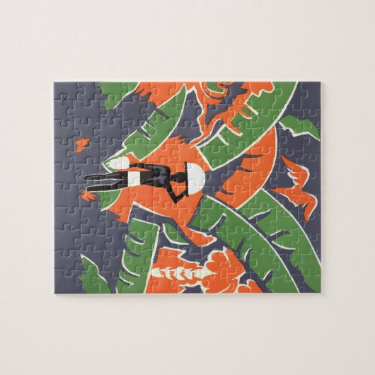  Art Deco Travel, inheems in het Afrikaanse Oerwou Legpuzzel (Horizontaal)