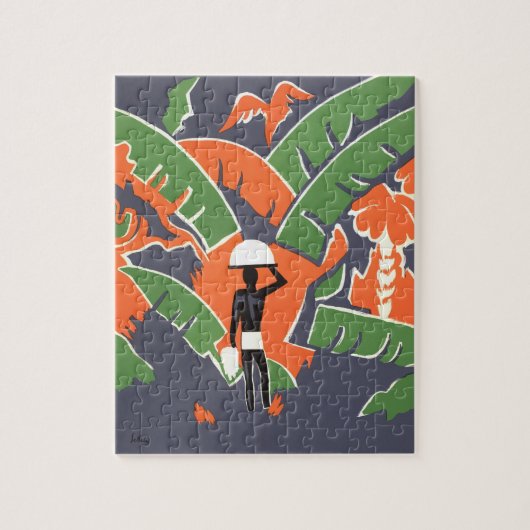  Art Deco Travel, inheems in het Afrikaanse Oerwou Legpuzzel (Verticaal)