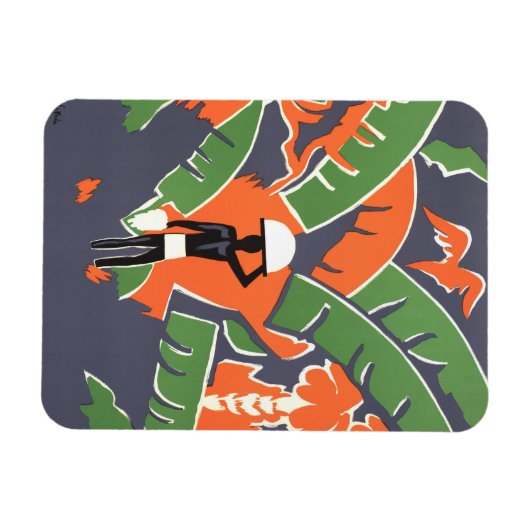  Art Deco Travel, inheems in het Afrikaanse Oerwou Magneet (Horizontaal)