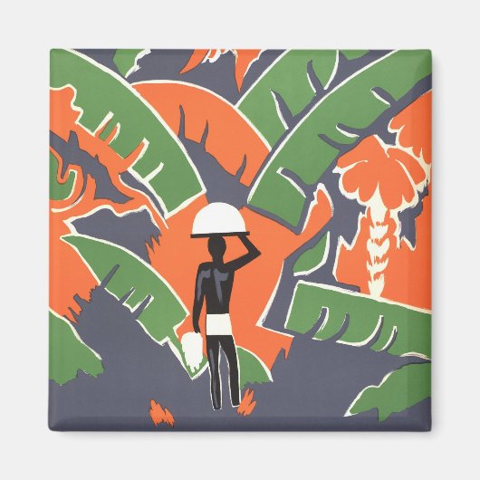  Art Deco Travel, inheems in het Afrikaanse Oerwou Magneet (Voorkant)