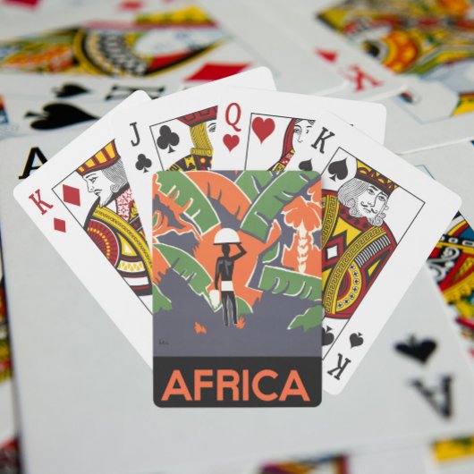  Art Deco Travel, inheems in het Afrikaanse Oerwou Pokerkaarten