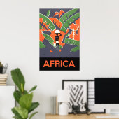 Art Deco Travel, inheems in het Afrikaanse Oerwou Poster (Thuiskantoor)