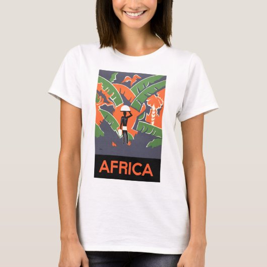  Art Deco Travel, inheems in het Afrikaanse Oerwou T-shirt (Voorkant)