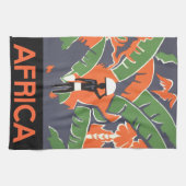 Art Deco Travel, inheems in het Afrikaanse Oerwou Theedoek (Horizontaal)