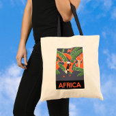  Art Deco Travel, inheems in het Afrikaanse Oerwou Tote Bag