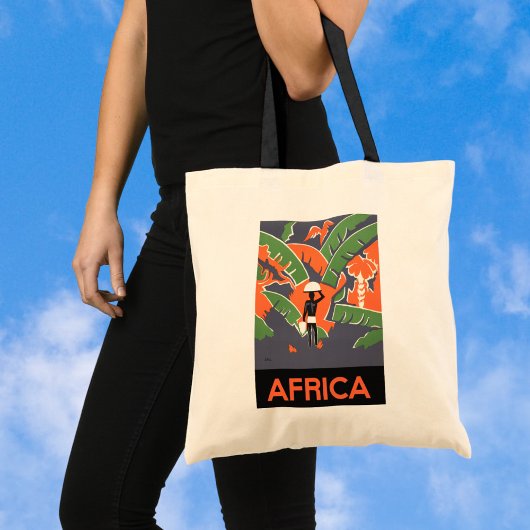  Art Deco Travel, inheems in het Afrikaanse Oerwou Tote Bag