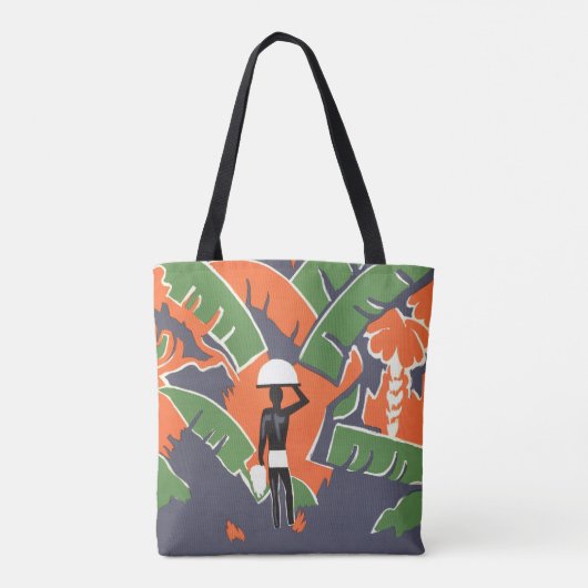 Art Deco Travel, inheems in het Afrikaanse Oerwou Tote Bag (Achterkant)