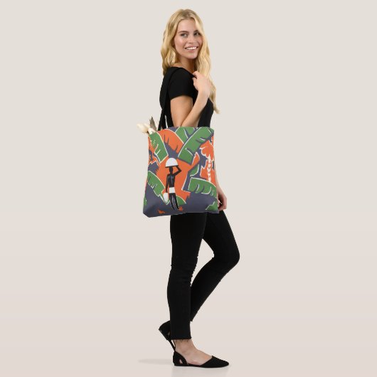 Art Deco Travel, inheems in het Afrikaanse Oerwou Tote Bag (Op model)