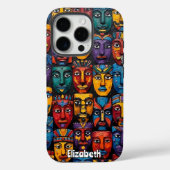 Art Deco Tribal Faces Case-Mate iPhone Case (Achterkant)