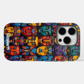 Art Deco Tribal Faces Case-Mate iPhone Case (Achterkant (horizontaal))