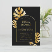 Art Deco Tropical Leaf Boho Lijst Vrijgezellenfees Kaart (Staand voorkant)