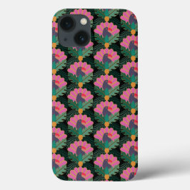 Art Deco Tropical Toucans & Ananas Case-Mate iPhone Case