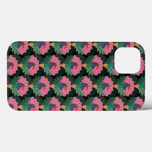Art Deco Tropical Toucans & Ananas Case-Mate iPhone Case (Achterkant (horizontaal))