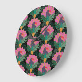 Art Deco Tropical Toucans & Ananas Grote Klok (Hoek)