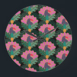 Art Deco Tropical Toucans & Ananas Grote Klok<br><div class="desc">Houd de tijd in tropische stijl met deze exotische toekan en ananas pattereerde klok - perfect voor heldere,  gedurfde interieurs.</div>