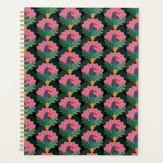 Art Deco Tropical Toucans & Ananas Planner (Voorkant)