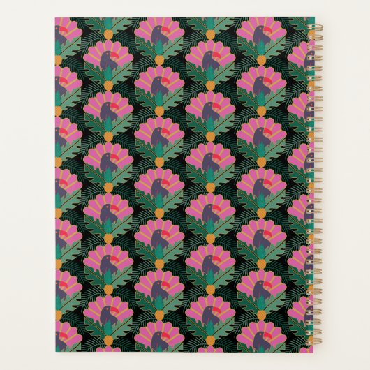 Art Deco Tropical Toucans & Ananas Planner (Achterkant)
