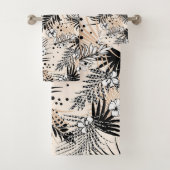 Art Deco Tropisch gebladerte en bloemen Bad Handdoek (Insitu)
