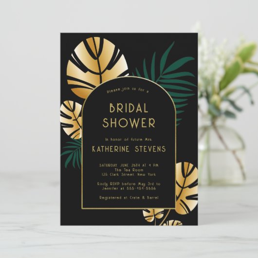 Art Deco Tropisch Oerwoud Boho Lijst Vrijgezellenf Kaart (Staand voorkant)