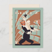 Art Deco tropische of Latijnse partij Uitnodiging Briefkaart (Voorkant / Achterkant)