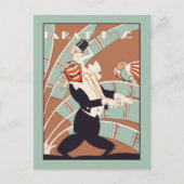 Art Deco tropische of Latijnse partij Uitnodiging Briefkaart (Voorkant)