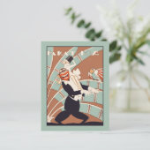 Art Deco tropische of Latijnse partij Uitnodiging Briefkaart (Staand voorkant)