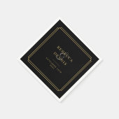 Art Deco Trouw in Zwart en Goud Servet (Hoek)