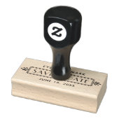 Art Deco Trouw Monogram Save the Date Rubberstempel (Stempel)