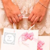 Art Deco Trouw Namen Elegant Koppel Vierkante Sticker