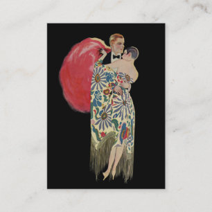 Art Deco Trouwdag, Jonggehuwden Dansen Visitekaartje