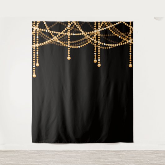 Art Deco Trouwfoto Achtergrond Gouden Sliert Licht Wandkleed (Voorkant)