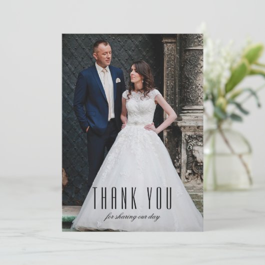 Art Deco Trouwfoto Dank u kaarten (Staand voorkant)