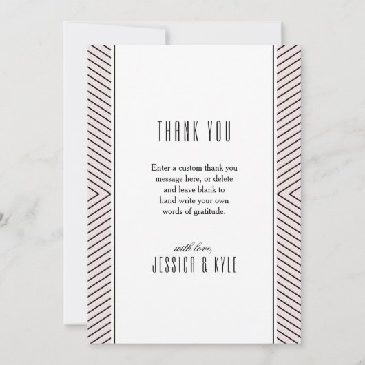 Art Deco Trouwfoto Dank u kaarten (Achterkant)