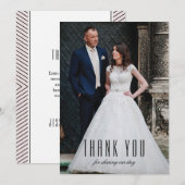 Art Deco Trouwfoto Dank u kaarten (Voorkant / Achterkant)