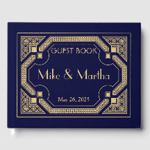 Art Deco Trouwgastboek in Vintage Great Gatsby-sti