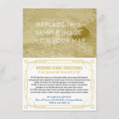 Art Deco trouwgegevens kaart Accommodatie-informat (Achterkant)