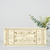 Art Deco trouwkaart, ivoor, terug ivoor Kaart (Staand voorkant)