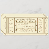 Art Deco trouwkaart, ivoor, terug ivoor Kaart (Voorkant / Achterkant)