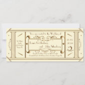Art Deco trouwkaart, ivoor, terug ivoor Kaart (Voorkant)