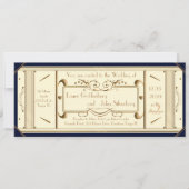 art deco trouwkaart, Ivoorkust, terug Navy Kaart (Voorkant)