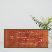 Art Deco Trouwkaart, Lederen Luxe Kaart (Staand voorkant)