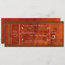 Art Deco Trouwkaart, Lederen Luxe Kaart