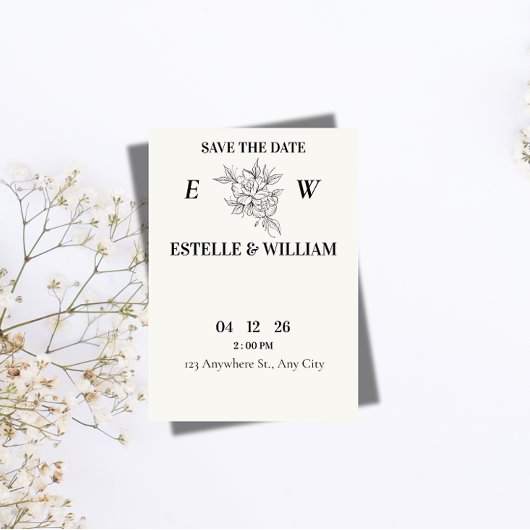 Art Deco Trouwkaart Save the Date
